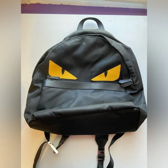 FENDI black bag bugs - Monster Selleria backpack FENDI Monster Eyes Large Nylon Backpack Bag Black main image 4